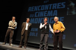 Michel Destot et paul Petzl ont lancé ensemble cette 12ème édition des Rencontres du Cinéma de Montagne de Grenoble