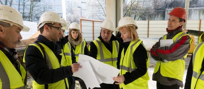 Visite du chantier parking-silo de la Villeneuve