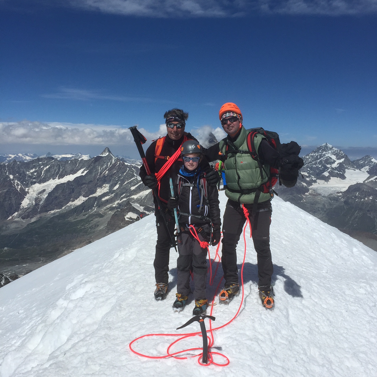Trois générations au sommet du Breithorn