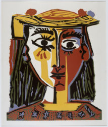  "Portrait de femme au chapeau à pompons et au corsage imprimé" Photo © RMN-Grand Palais (musée Picasso de Paris) / Michèle Bellot