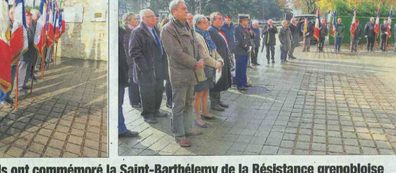Article sur les commémoration de la St-Barthélemy de la Résistance grenobloise