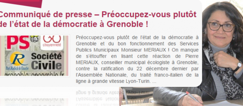 Communiqué du Groupe de gauche et de progrès : « Préoccupez-vous plutôt de l’état de la démocratie à Grenoble ! »